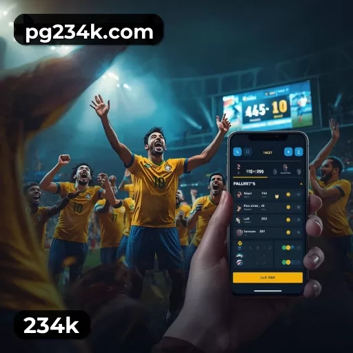 Painel de interface da 234k com menus, categorias de jogos e acesso ao perfil